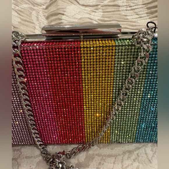 Zara Handbags - Zara Multicolor Rhinestone Clutch- used 1 time